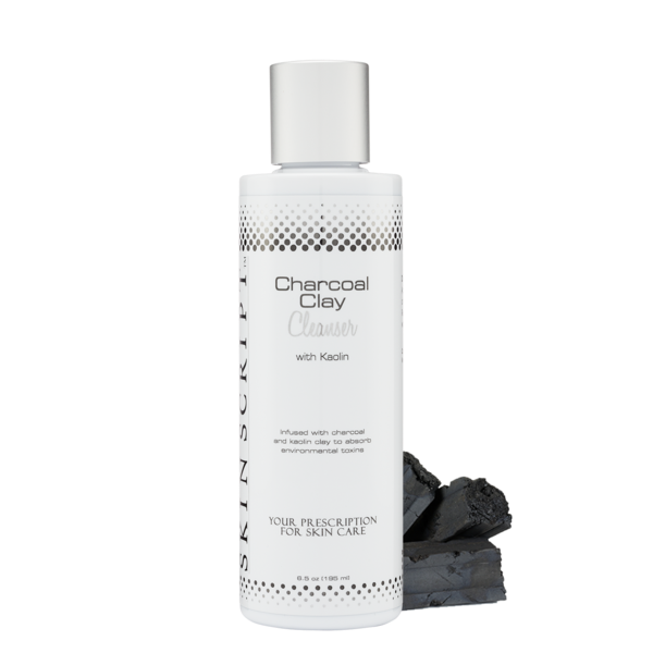 Charcoal Clay cleanser is infused with charcoal and kaolin clay to absorb environmental toxins.  Kaolin clay absorbs oil, removes impurities and helps prevent clogged pores.